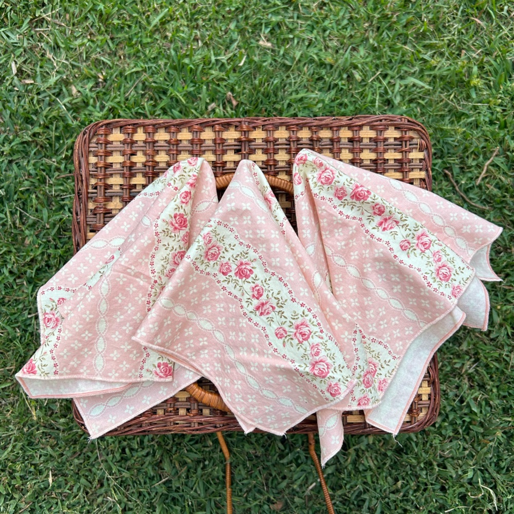 Floral Pink Cloth Napkins-Set of 8